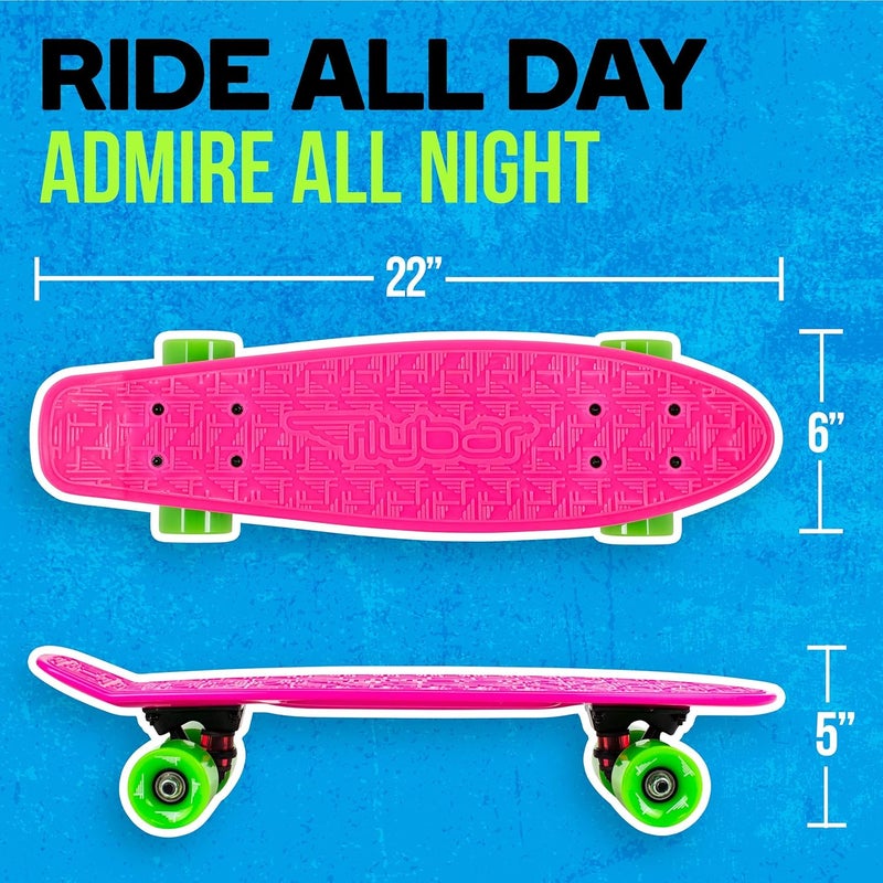 Flybar 22 Inch Kids Skateboard – Mini Cruiser Skateboards for Kids Ages 6-12, Outdoor Toys, Lightweight, Durable, Non-Slip Deck, ABEC-7 Bearings, Holds up to 175 lbs - Image 2